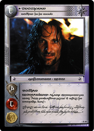 1R89T - Aragorn, Ranger of the North (Tengwar) - Click Image to Close