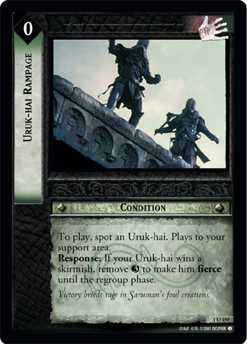 [Poor Condition] FOIL 1U159 - Uruk-hai Rampage - Click Image to Close