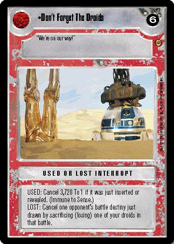 Don't Forget The Droids - Click Image to Close