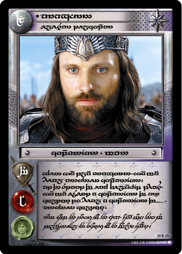 10R25T - Aragorn, Elessar Telcontar (Tengwar) - Click Image to Close