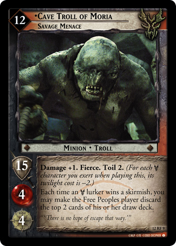 FOIL 12RF9 - Cave Troll of Moria, Savage Menace (F) - Click Image to Close