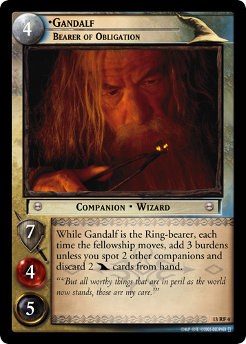 FOIL 13RF4 - Gandalf, Bearer of Obligation (F) - Click Image to Close