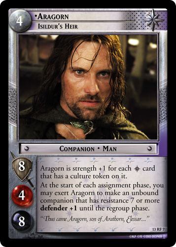 FOIL 13RF7 - Aragorn, Isildur's Heir (F) - Click Image to Close