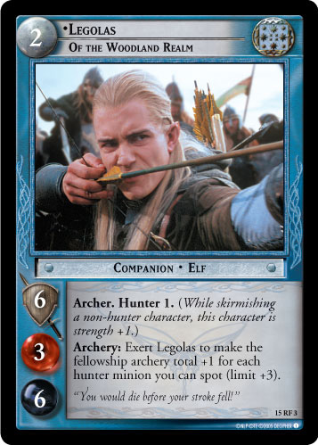 FOIL 15RF3 - Legolas, of the Woodland Realm (F) - Click Image to Close