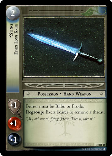 FOIL 18RF16 - Sting, Elven Long Knife (F) - Click Image to Close