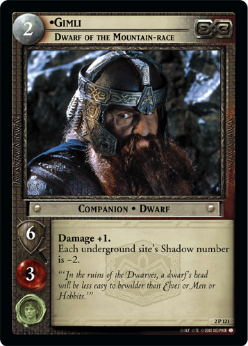 FOIL 2P121 - Gimli, Dwarf of the Mountain-race - Click Image to Close