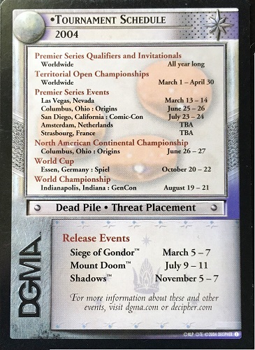 Tournament Schedule 2004 - Click Image to Close