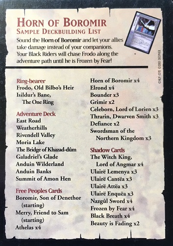 Horn of Boromir - Sample Deckbuilding List - Click Image to Close