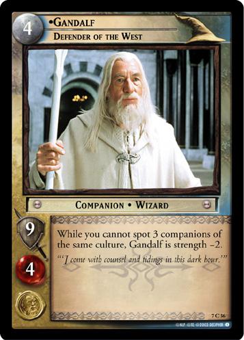 FOIL 7C36 - Gandalf, Defender of the West - Click Image to Close