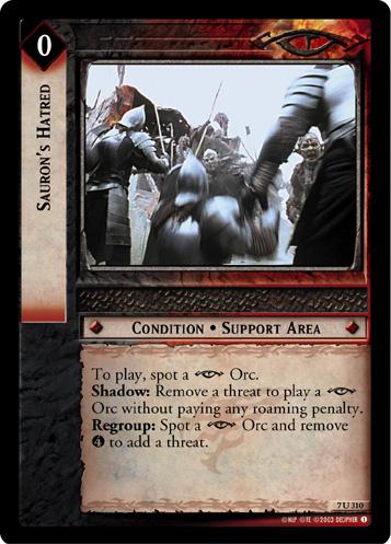 FOIL 7U310 - Sauron's Hatred - Click Image to Close