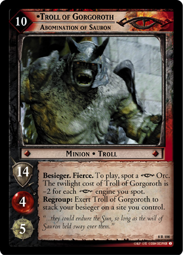 FOIL 8R108 - Troll of Gorgoroth, Abomination of Sauron - Click Image to Close