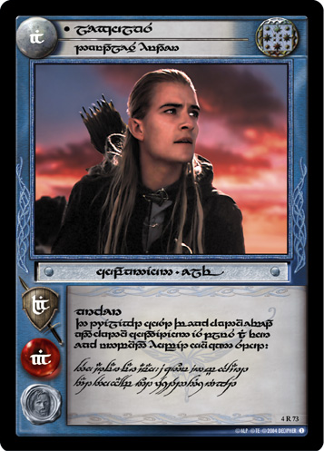 [Poor Condition] 4R73T - Legolas, Dauntless Hunter (Tengwar) - Click Image to Close