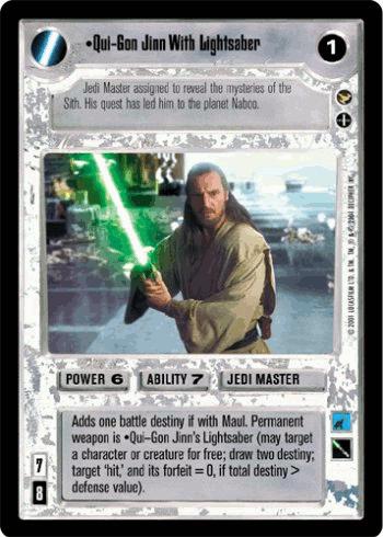 Qui-Gon Jinn With Lightsaber - Click Image to Close